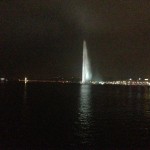 View of Jet D'Eau at night