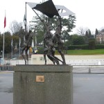 Olympic Statue by the pier near Olympic Museum