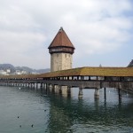 Chapel Bridge in Lucerne with the iconic Water Tower next to it