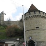 View of old city wall and rampart at Old Town Lucerne