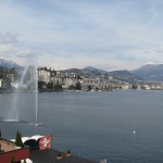 View of Lake Lugano from Hotel Balcony toward town