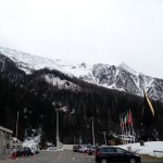 View of Mont Blanc at Vista Point near French side exit of Tunnel