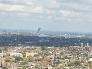 View of Montreal Stadium from Parc Mount Royal backside