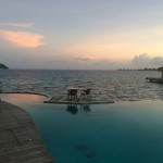 View of Lagoon at Sunset from Sofitel Pool.